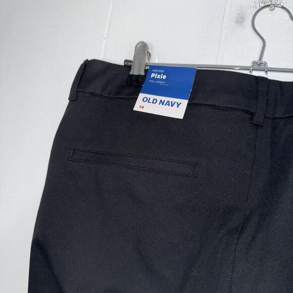 Old Navy Women’s High Rise Pixie Pants Full Length Split Hem Never Fade Black 14 - Picture 5 of 7